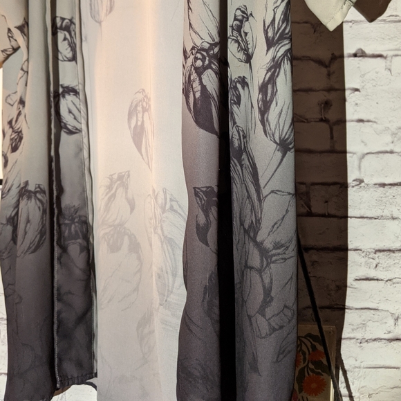 H&M Ombre Watercolor Floral Shawl Kimono Jacket - Picture 7 of 16